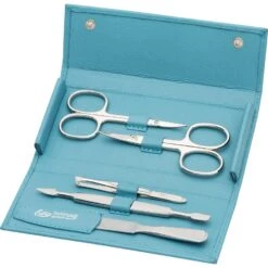 Etui Met Drukknopen 5-delig, Zeeblauw